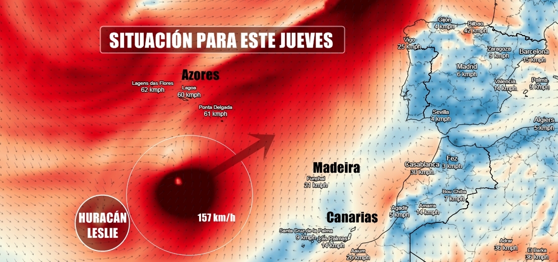 Leslie volverá a ser huracán este jueves