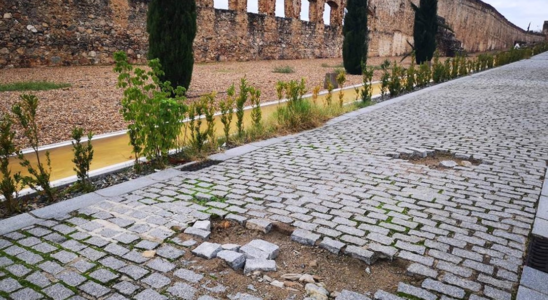 Denuncian el estado de la calzada paralela al Acueducto de San Lázaro