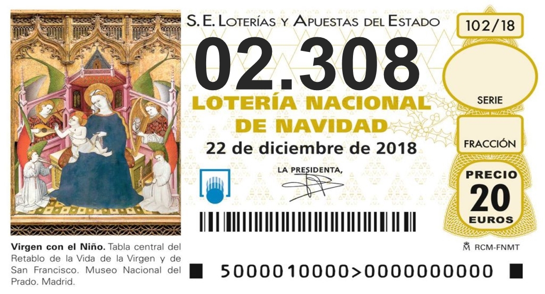 Sale el último quinto premio, 02.308