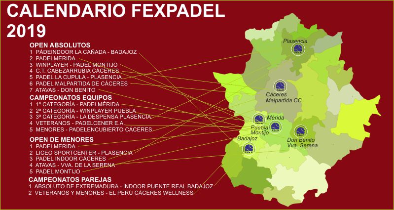La Fexpadel publica el calendario deportivo de 2019