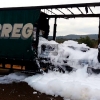 Cortan media hora la autovía A66 por el incendio en un camión