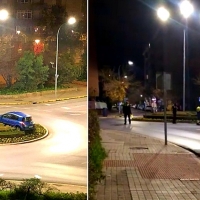 Se empotra contra la rotonda de la avenida del Perú (Badajoz)