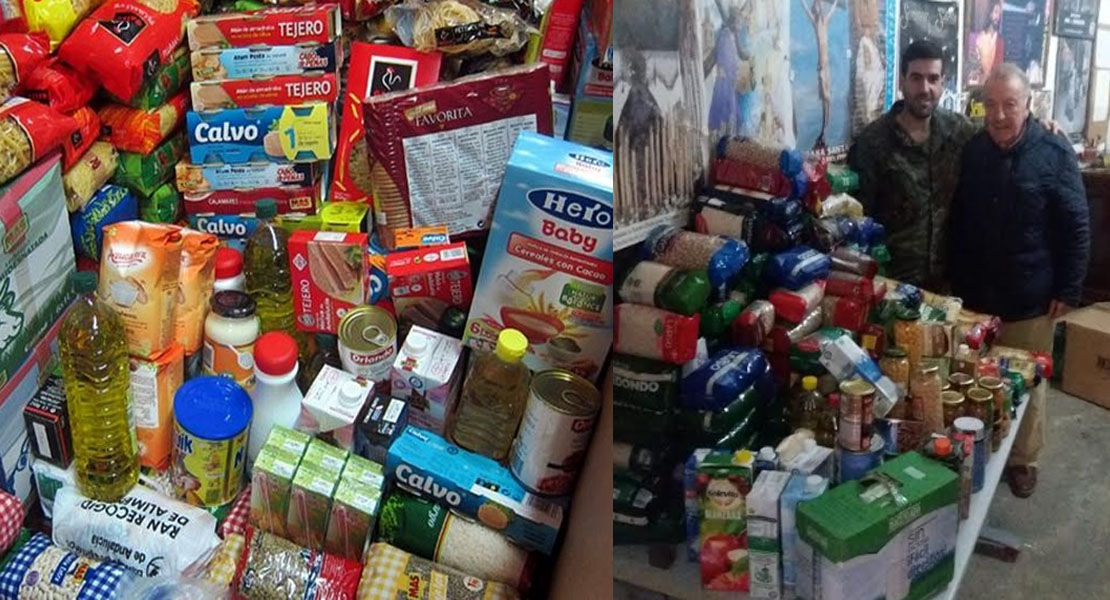 La Brigada ‘Extremadura XI’ dona 180 kilogramos de alimentos a familias de Badajoz
