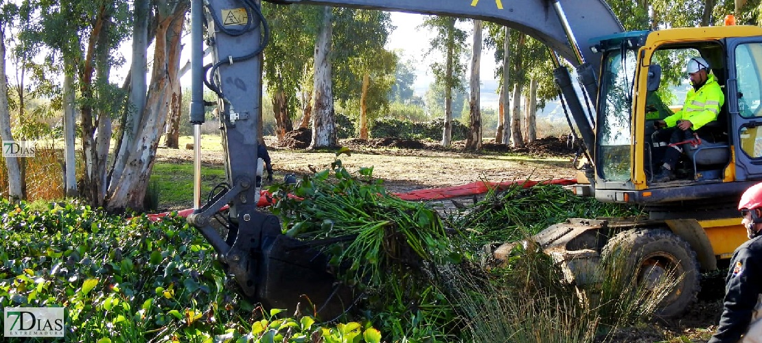 Ya se ven los trabajos de la UME en el río Guadiana