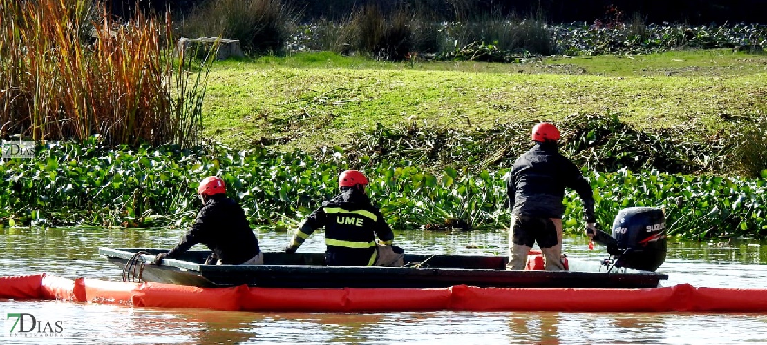 Ya se ven los trabajos de la UME en el río Guadiana