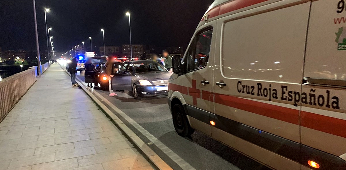 Accidente múltiple en el Puente Nuevo de Badajoz