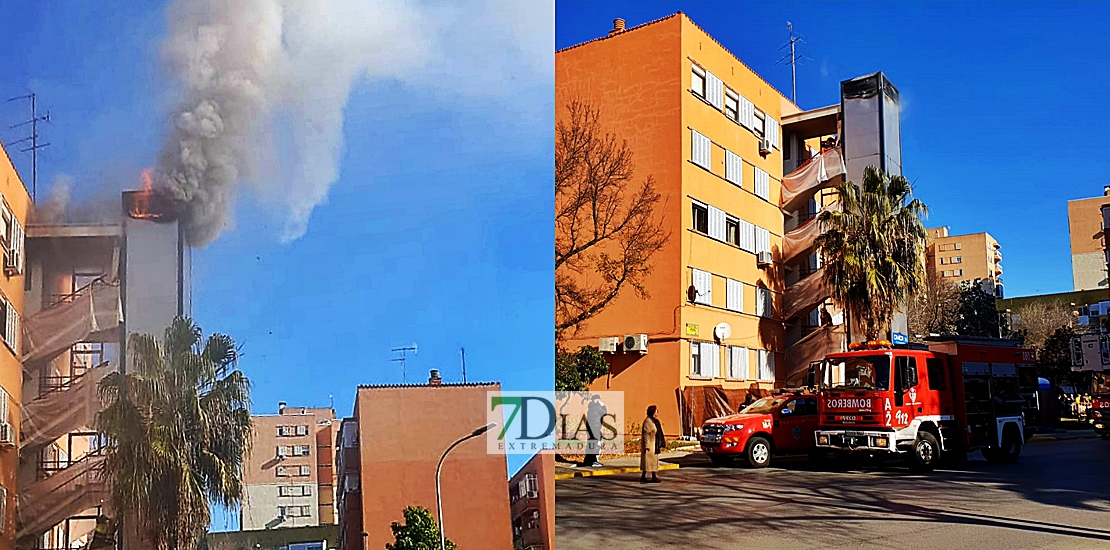 Arde la escalera de emergencia de un edificio que ha tenido que ser desalojado