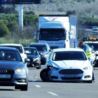 Un accidente causa retenciones en la A5 (Mérida-Badajoz)