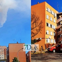 Arde la escalera de emergencia de un edificio que ha tenido que ser desalojado