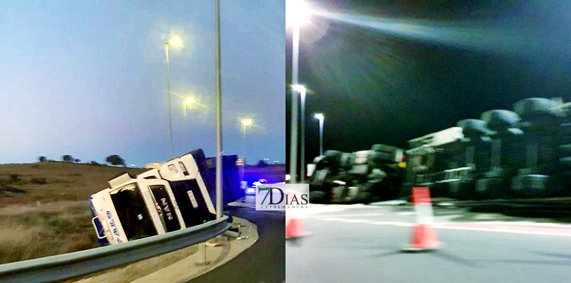 Accidente de un tráiler en Cáceres