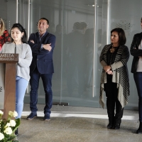 Estudiantes de un centro de educación especial presentan una exposición en la Asamblea