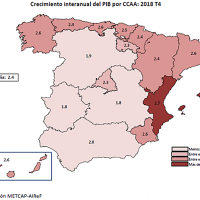 Extremadura, la región que menos creció en el 4º trimestre de 2018