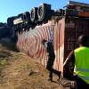 Vuelco de un camión en un accidente en Tierra de Barros