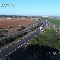 Arcén cerrado en la autovía A-5 en Badajoz