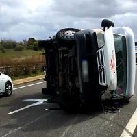 Dos heridos en un accidente en la A66 (Fuente de Cantos)