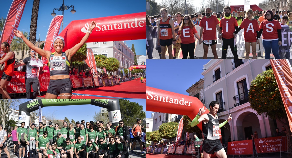 Jesús Antonio Núñez y María Mercedes Pila, vencedores de la Media Maratón de Mérida