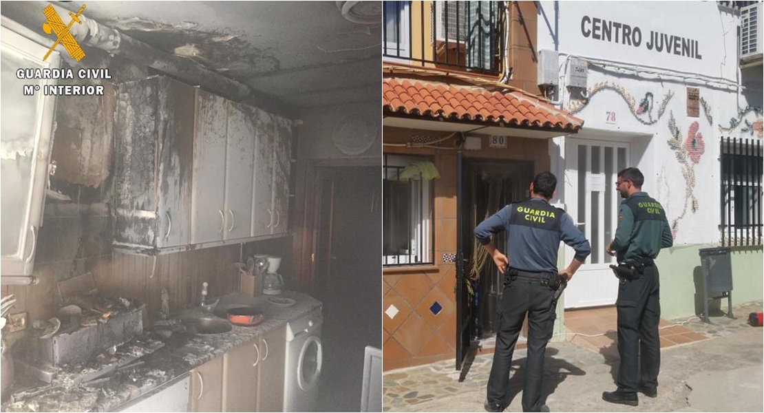 La Guardia Civil apaga un incendio peligroso en una vivienda de Zarza de Granadilla