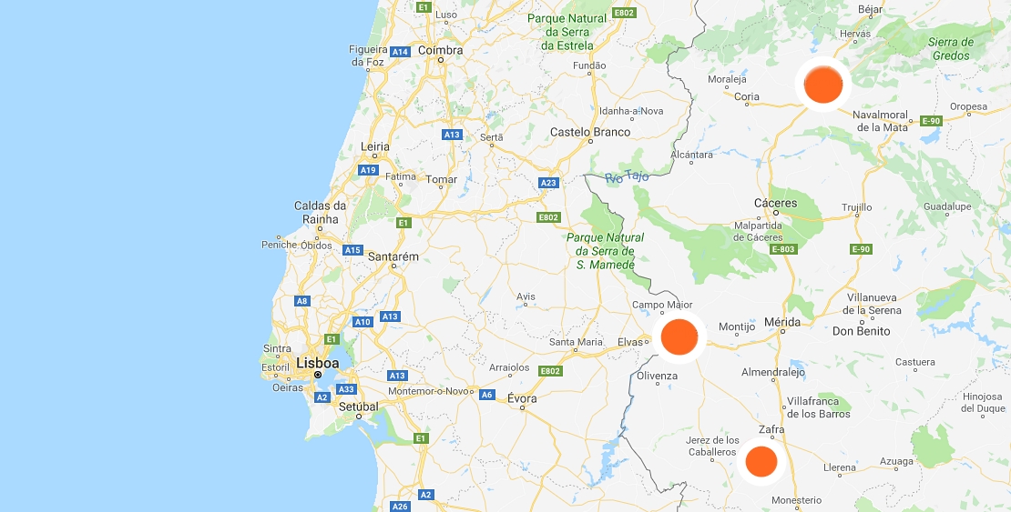 Cuatro heridos en tres accidentes este miércoles en Extremadura