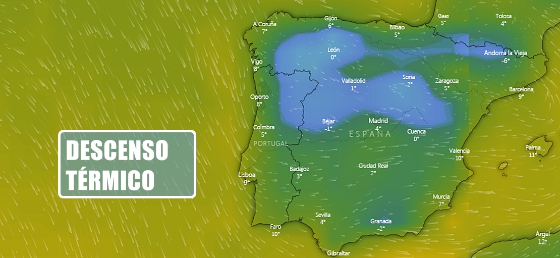 Nota AEMET: “Marcado descenso térmico a partir del 3 de abril”
