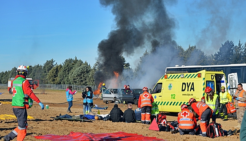 Primer simulacro sobre un accidente radiológico y de mercancías peligrosas en Badajoz