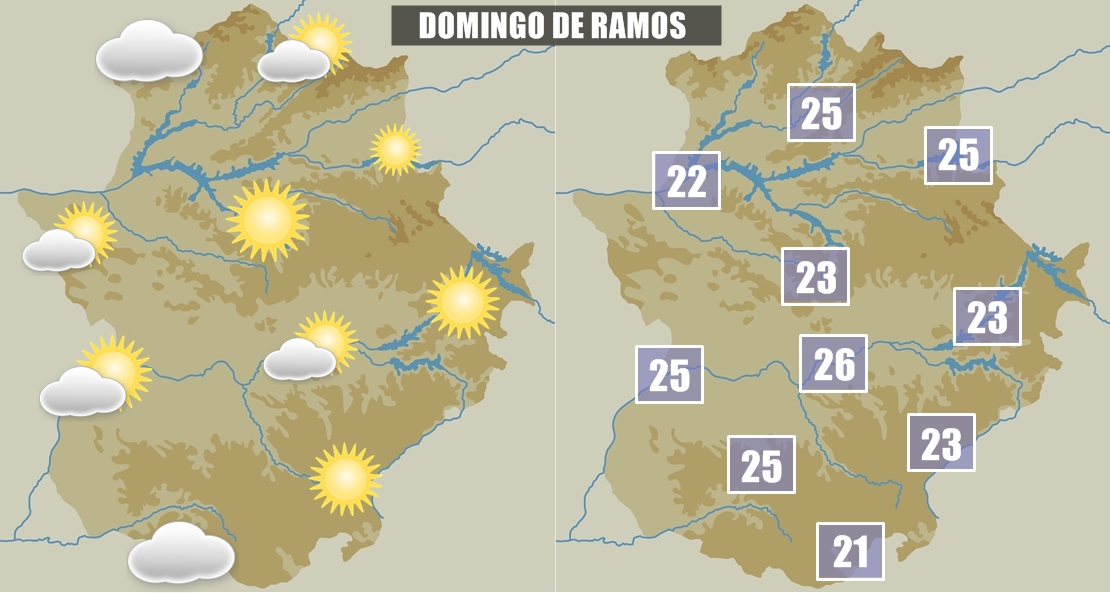 Previsión para el Domingo de Ramos en Extremadura