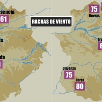 Rachas de viento hasta las 5 de la tarde