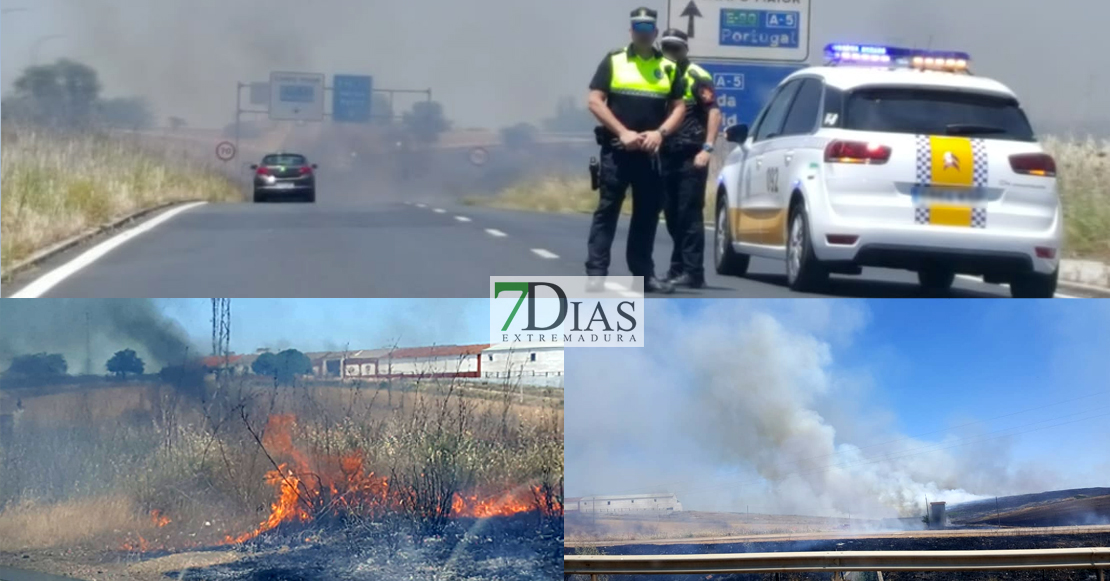 Arden las inmediaciones de la carretera de Campo Maior