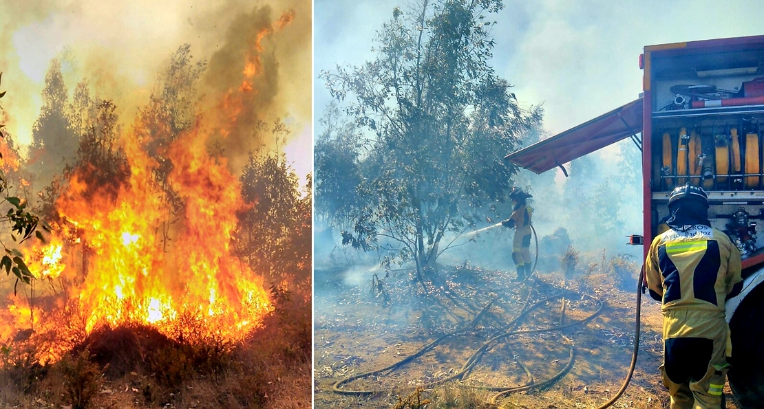 Los Bomberos requieren del INFOEX para apagar un incendio en Valdebótoa (Badajoz)