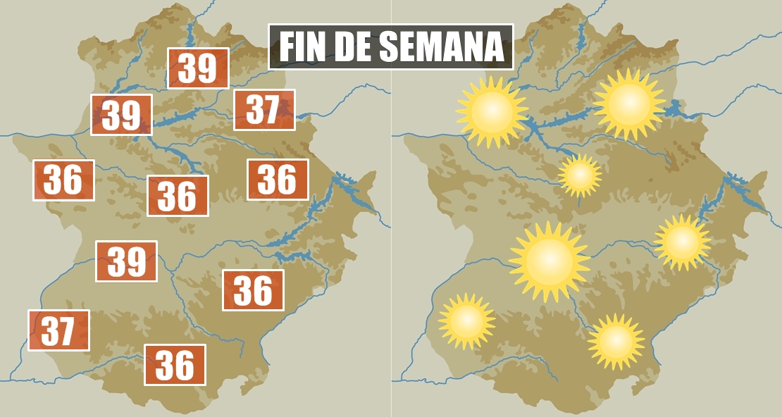 Algunas localidades extremeñas rozarán los 40 grados este fin de semana