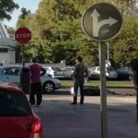 Accidente frente al pabellón Juancho Pérez de Badajoz