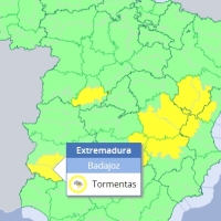 AEMET alerta de tormentas en el sur de Badajoz