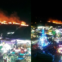 Los fuegos artificiales provocan un incendio en el inicio de la Feria de Cáceres