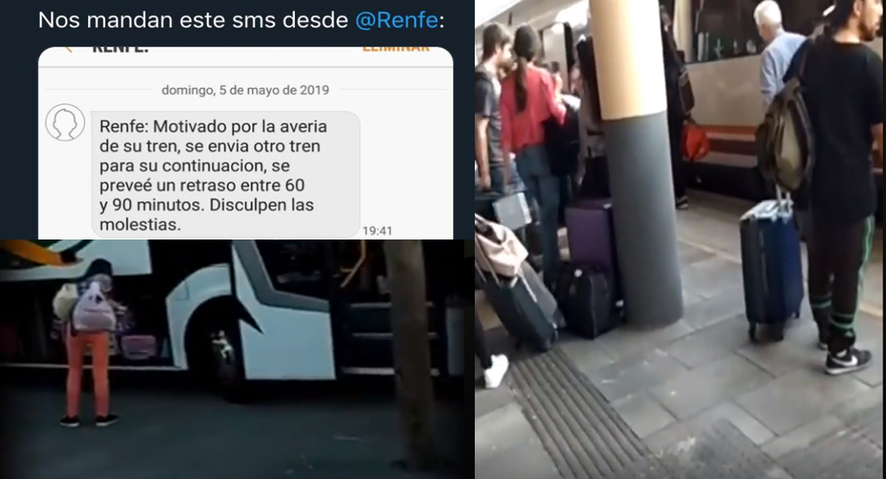 Usuarios por Facebook: “Jaleo de trenes, autobuses y pasajeros enfadados”