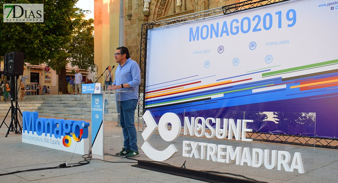 Monago: “En Extremadura se van las personas y se quedan los pájaros”