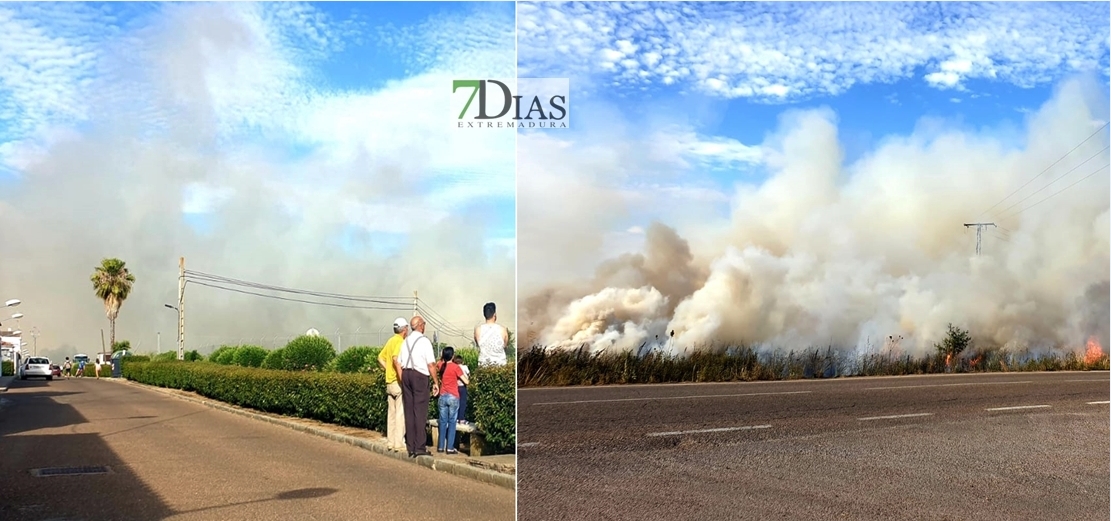 Incendio contiguo a la pedanía pacense de Gévora