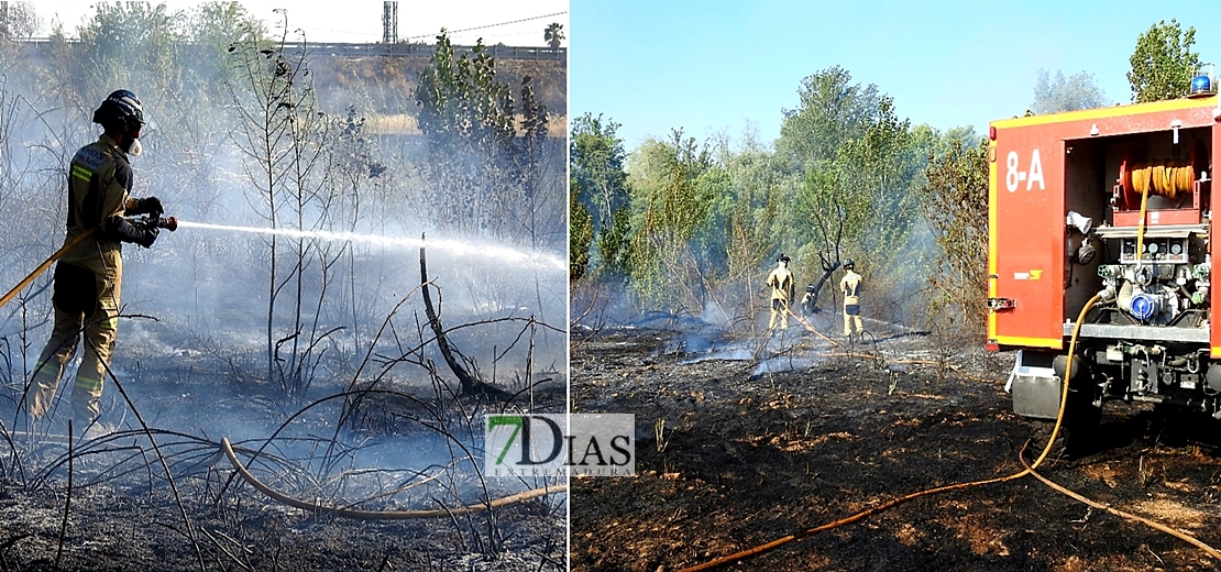 Incendio próximo a las casas aisladas de Gévora