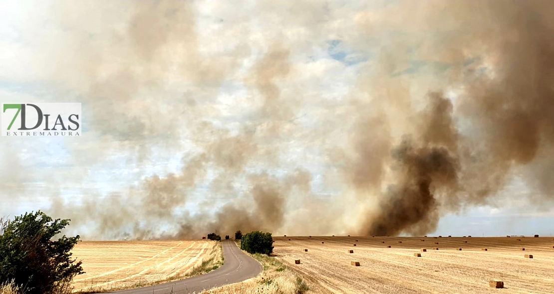 REPOR: Imágenes del incendio cercano a la Urb. Río Caya (Badajoz)