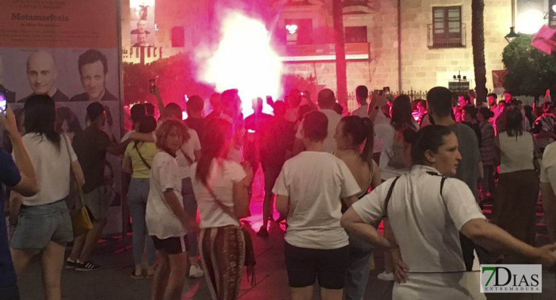 La afición romana celebra el ascenso del Mérida