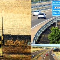 Un incendio llena de humo dos carriles de la A-5