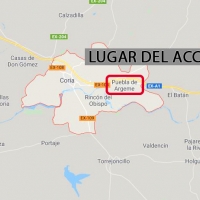 Un herido por el vuelco de un tractor cerca de Coria