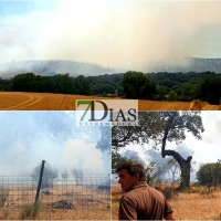 Situación complicada por incendio entre Almendral y Valverde de Leganés