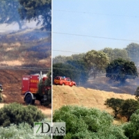 Una empacadora genera un incendio en la carretera de Campomaior