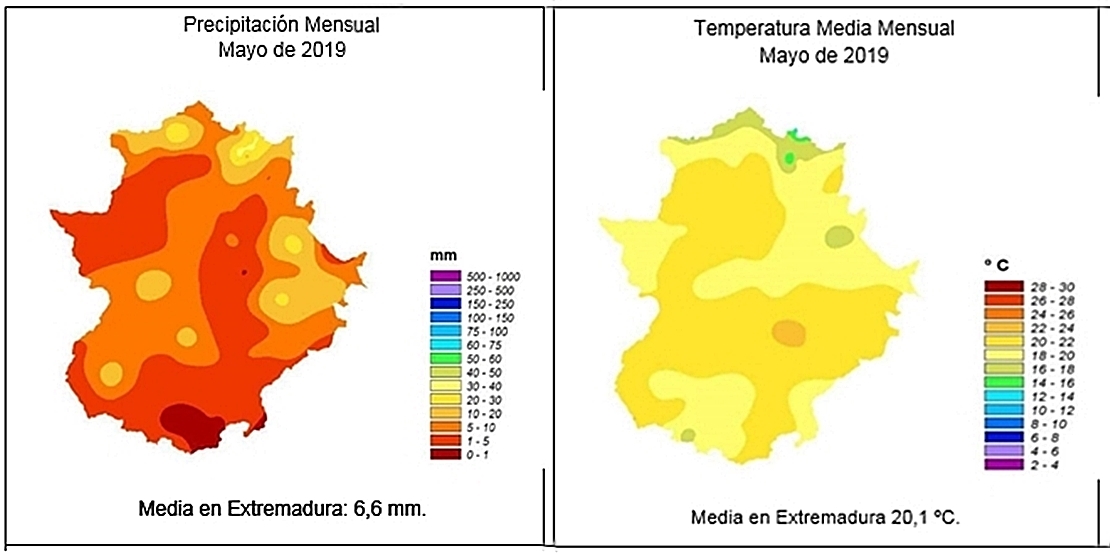 Mayo fue muy cálido y muy seco en Extremadura