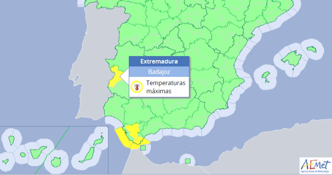 Alerta amarilla por altas temperaturas en las Vegas del Guadiana