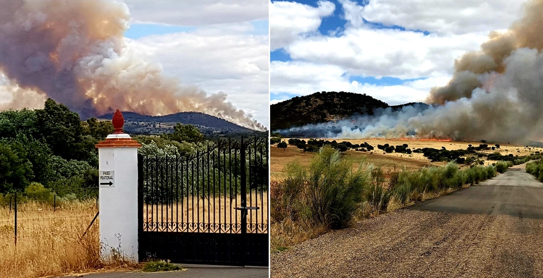 Grave incendio en el puerto de los Conejeros de Alburquerque