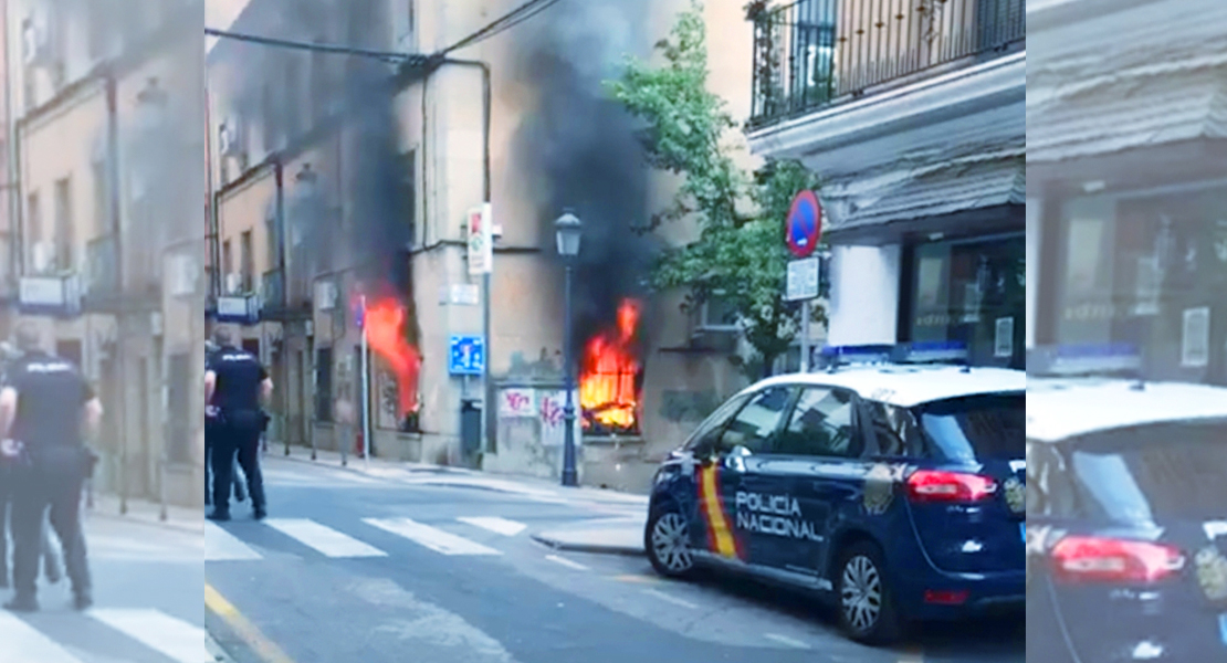 Se incendia la sede del sindicato UGT en Cáceres