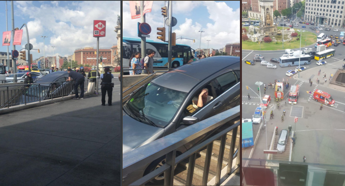 Una mujer se arroja por unas escaleras con su vehículo pensando que era un parking