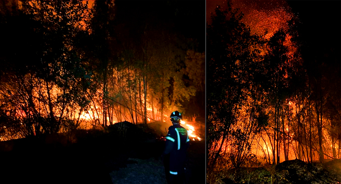 Incendio forestal cercano a la A-5