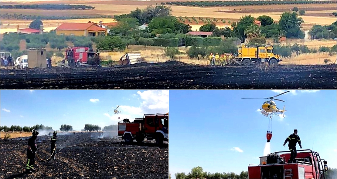 Incendio en la sierra de las Cruces (Don Benito)