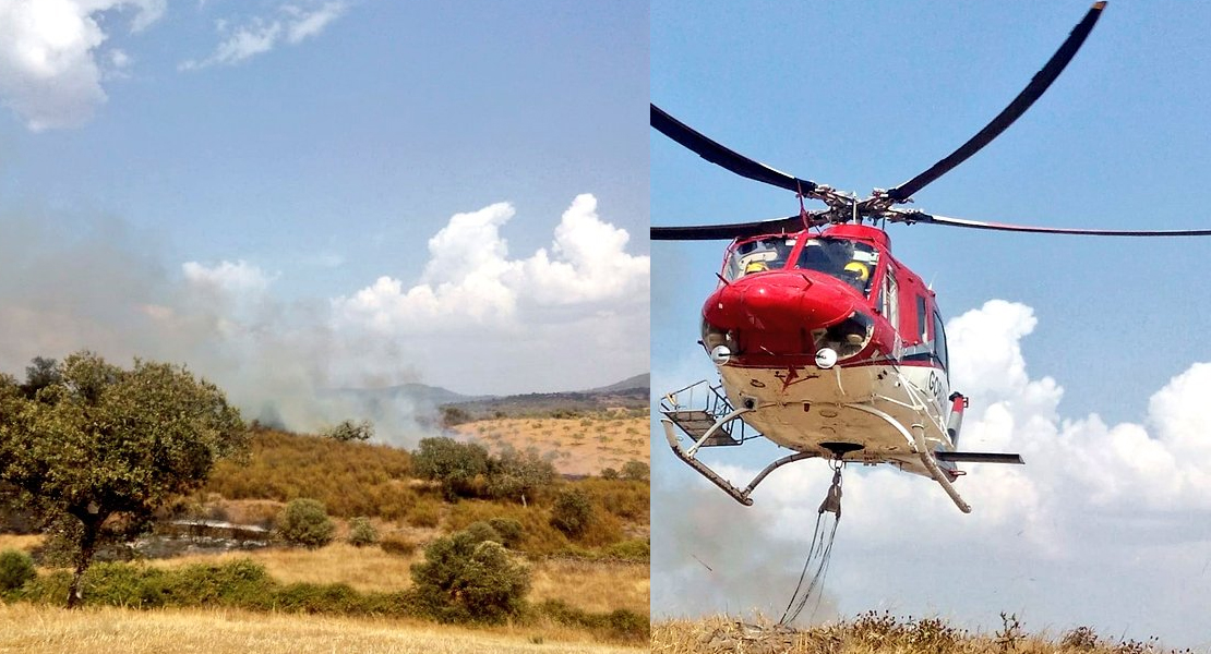 Activan el nivel 1 de peligrosidad en un incendio en Valverde del Fresno